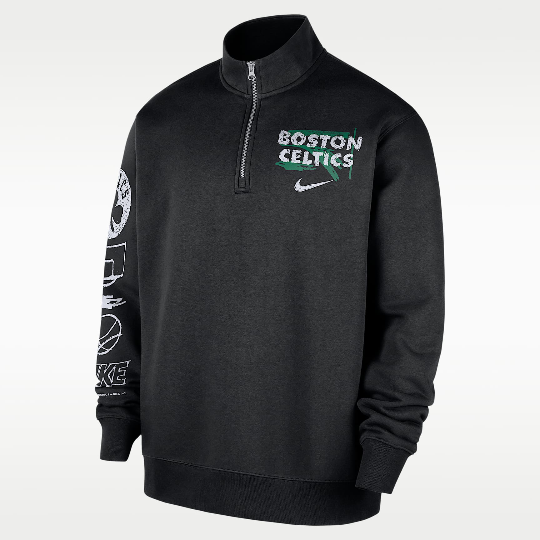 Boston Celtics Courtside Men's Nike NBA Club 1/2-Zip Top. Nike LU